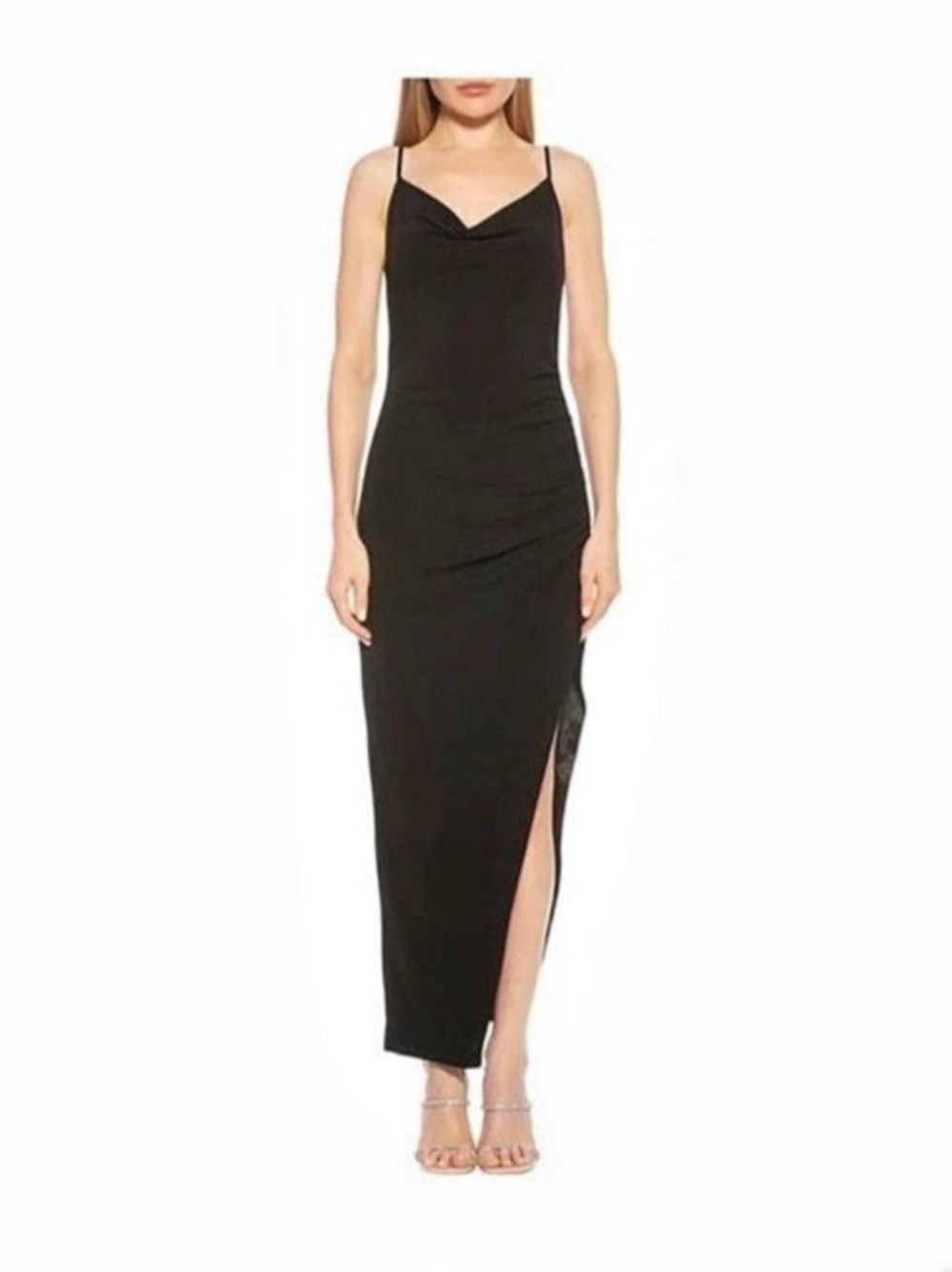 Alexia Admor Frankie Draped Cowl Neck Maxi Dress Black